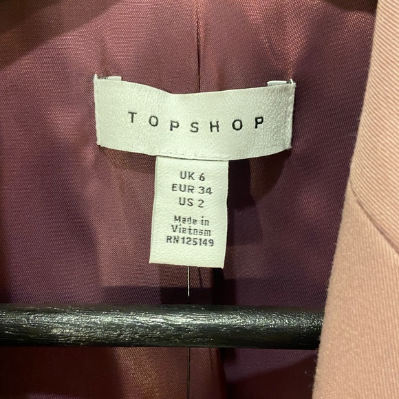 NWT Topshop Suiting Blazer in Mauve - Picture 7 of 10